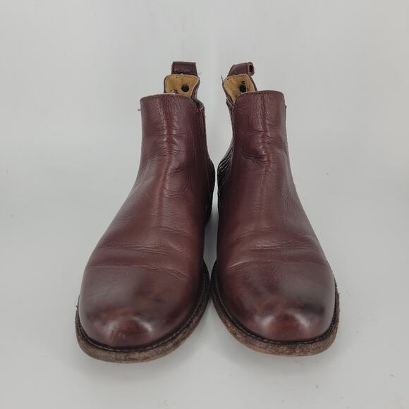 Frye Dark Brown Leather Pull On Phillip Chelsea Ankle Boots 7.5 - Picture 2 of 11